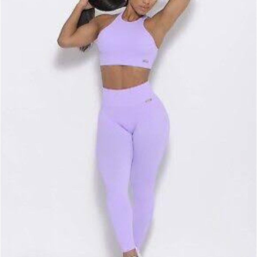 Bombshell Sportswear Purple Leggings and Halter top Seamless set